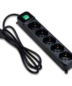 Tecnoware Multipresa Filtrata, Interruttore Luminoso, Child Protection, Spina Ingresso Italia, 5 Uscite Filtrate Inclinate Tipo Schuko/italia 10/16 A