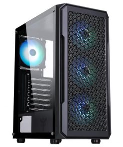 Itek Case Six Triangle - Gaming  Middle Tower, 4x12cm Argb Fan,  Usb3, Side Panel Temp Glass