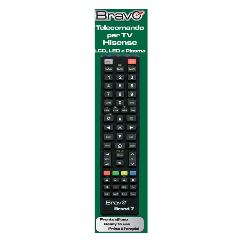Bravo Brand 7 (90202067) - Telecomando Compatibile Per Tv Hisense
