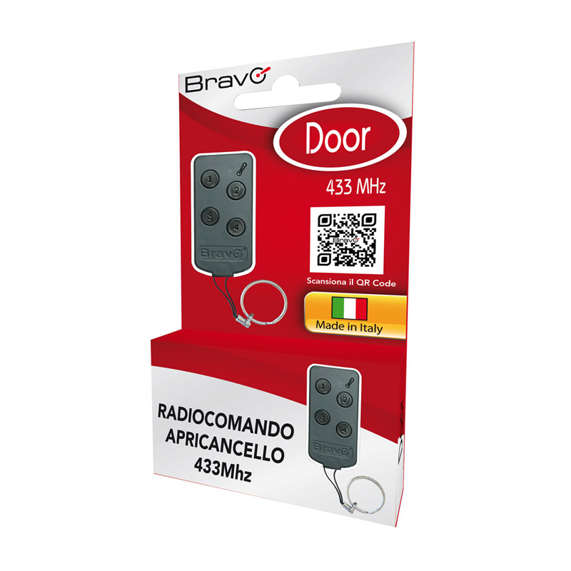 Bravo Door X (90502176) - Radiocomando Apricancello Universale - Autoapprendente - 4 Banchi Memoria - 433 Mhz