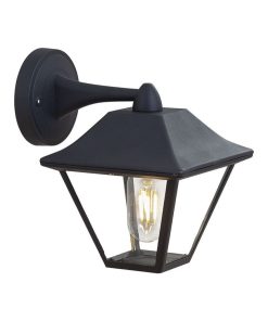 Wall Lamp E27 Matt Balck Clear Glass
