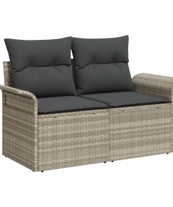 Divano Da Esterno Con Cuscino 6 Pcs Grigio Chiaro Polyrattan