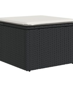 Divano Da Esterno Con Cuscino 5 Pcs Nero Polyrattan