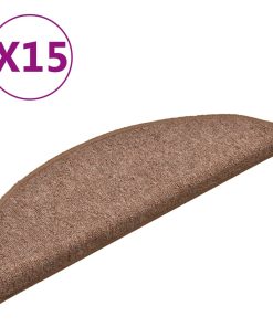 Tappetini Per Scale 15 Pz Marroni 56x17x3 cm