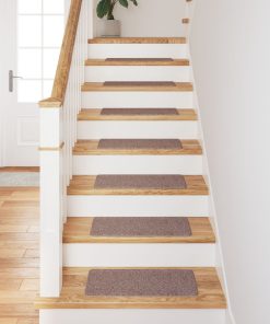 Tappeti Per Scale Con Retro In Lattice Marrone Chiaro 25x60 cm