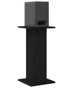 Supporti Per Altoparlanti 2 Pz Rovere Nero 30x30x60 Cm Legno Ingegnerizzato