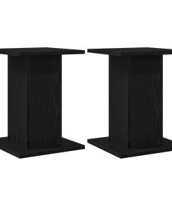 Supporti Per Altoparlanti 2 Pezzi Rovere Nero 30x30x40 Cm In Legno Ingegnerizzato