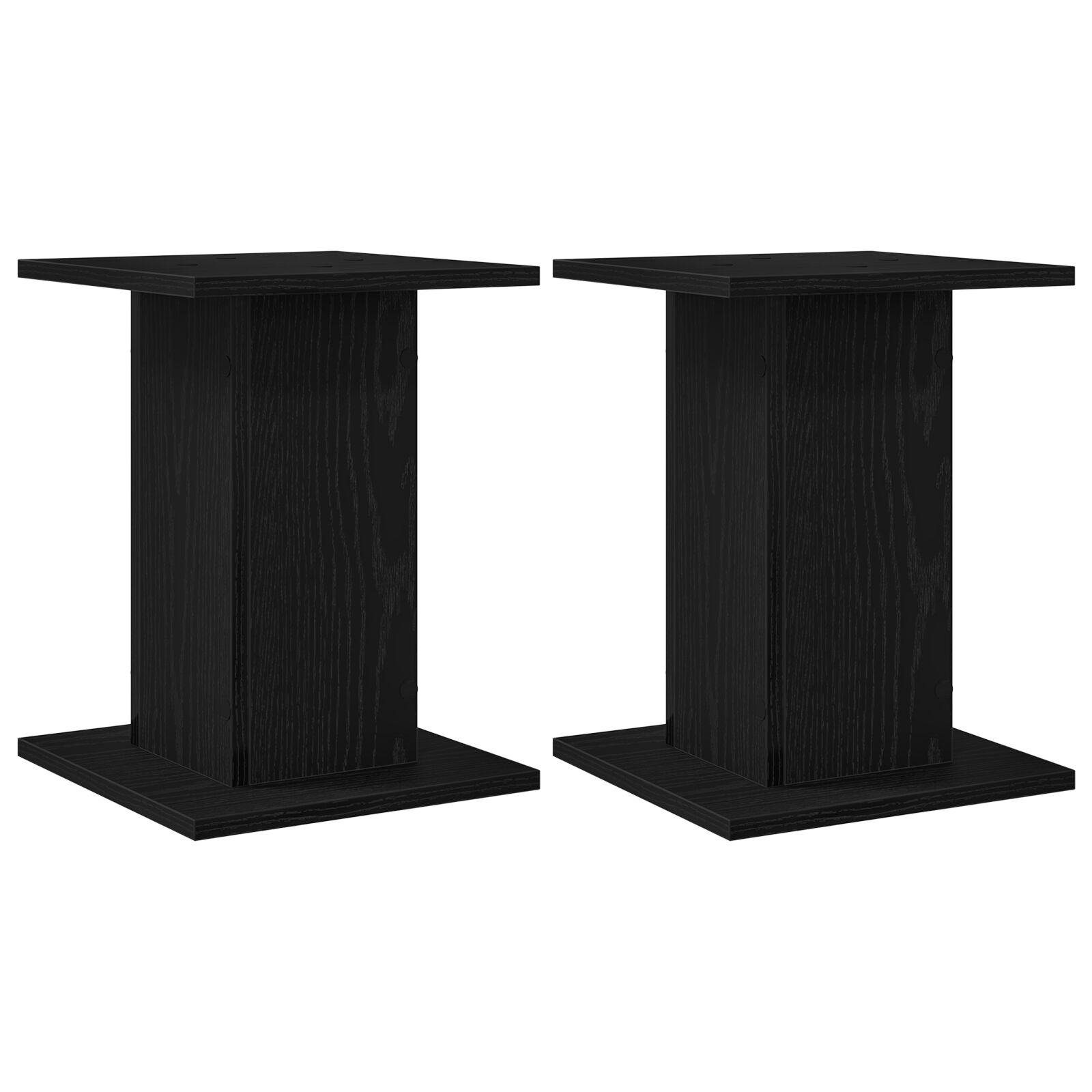 Supporti Per Altoparlanti 2 Pezzi Rovere Nero 30x30x40 Cm In Legno Ingegnerizzato