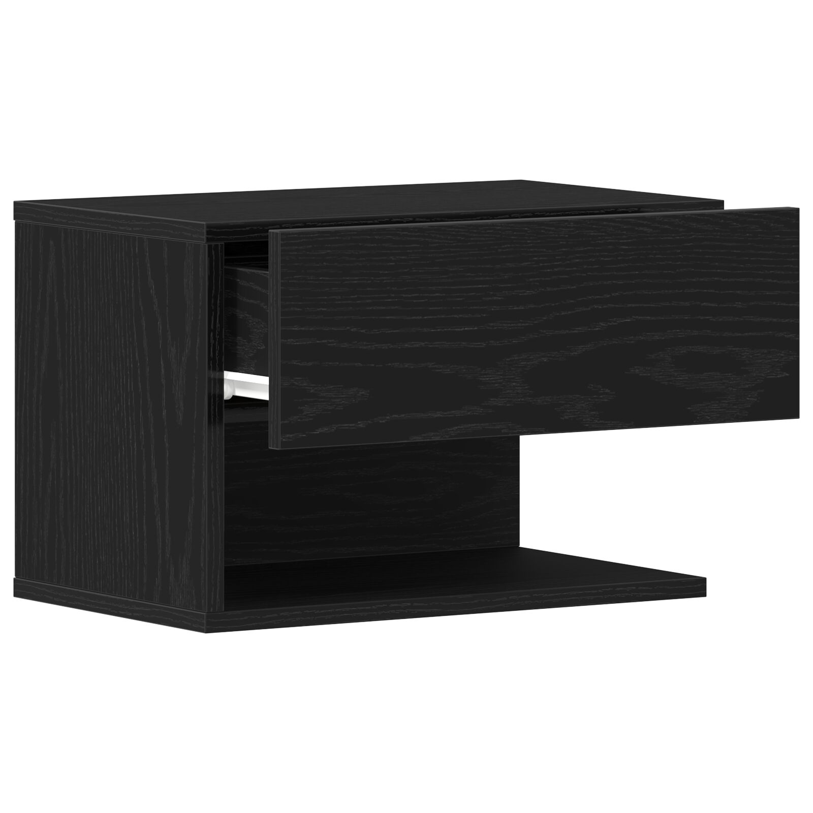 Armadi Da Comodino A Muro (set Di 2) - Legno Ingegnerizzato Rovere Nero