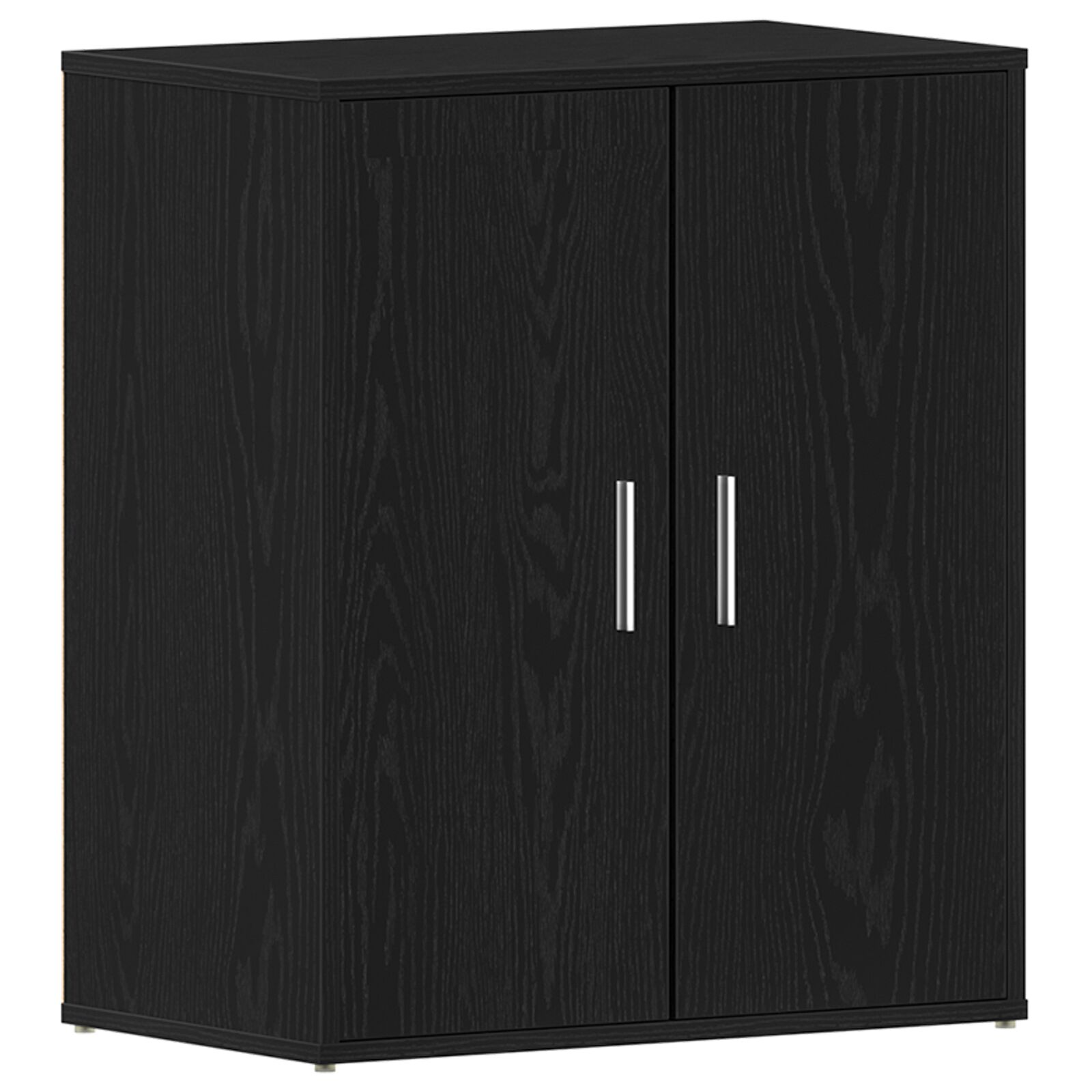 Armadio Per Scarpe Nero Rovere 60x35x70 Cm In Legno Ingegnerizzato