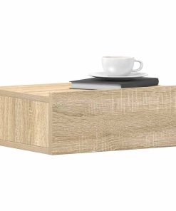 Comodini Pensili 2pz Rovere Sonoma 40x30x15cm Legno Multistrato