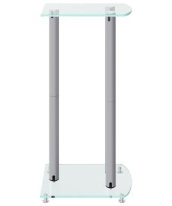 Pedane Casse 2pz Argento Vetro Temperato Design A 3 Pilastri