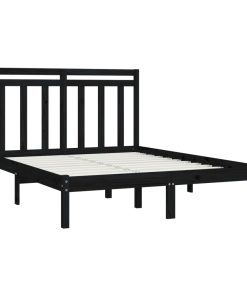Giroletto Nero In Legno Massello 140x190 cm