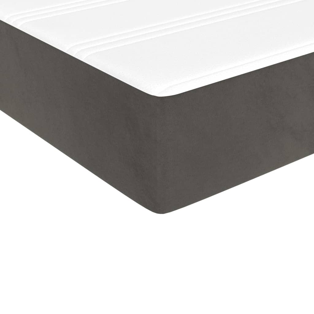 Materasso A Molle Grigio Scuro 90x200x20 Cm In Velluto