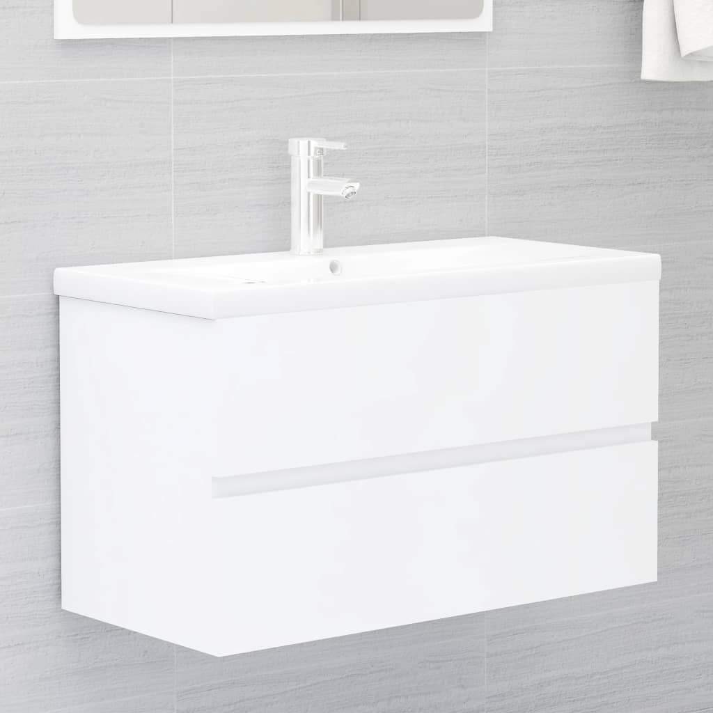 Mobile Lavabo Bianco 80x38,5x45 Cm In Legno Multistrato - Image 5