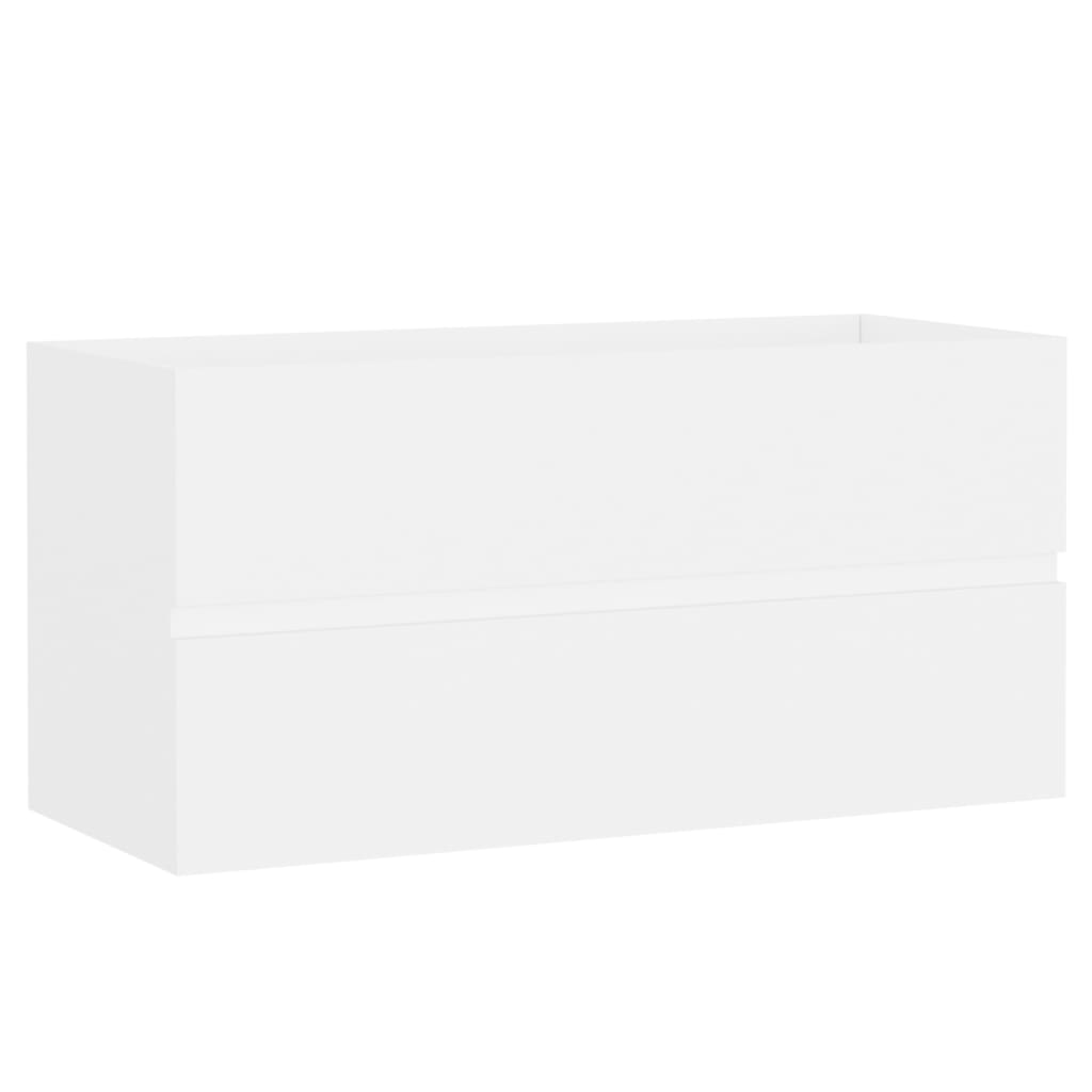 Mobile Lavabo Bianco 90x38,5x45 Cm In Legno Multistrato - Image 4