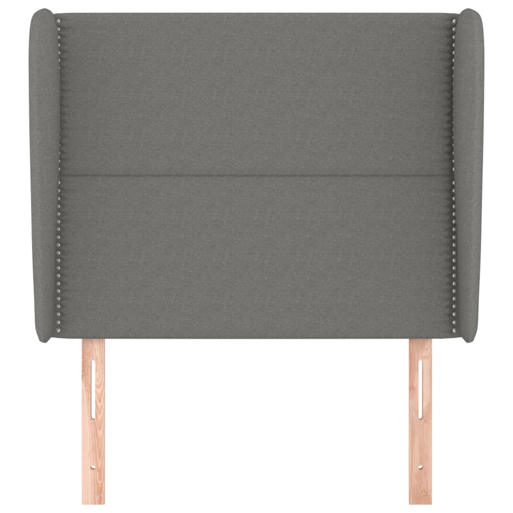 Testiera Ad Orecchio Grigio Scuro 93x23x118/128 Cm In Tessuto