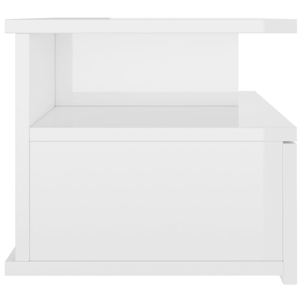 Comodini Pensili 2pz Bianco Lucido 40x31x27cm Legno Multistrato - Image 3