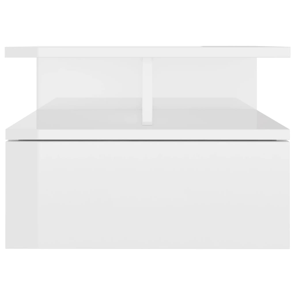Comodini Pensili 2pz Bianco Lucido 40x31x27cm Legno Multistrato - Image 2