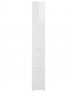 Armadietto Bagno Bianco Lucido 25x26,5x170 Cm Legno Multistrato