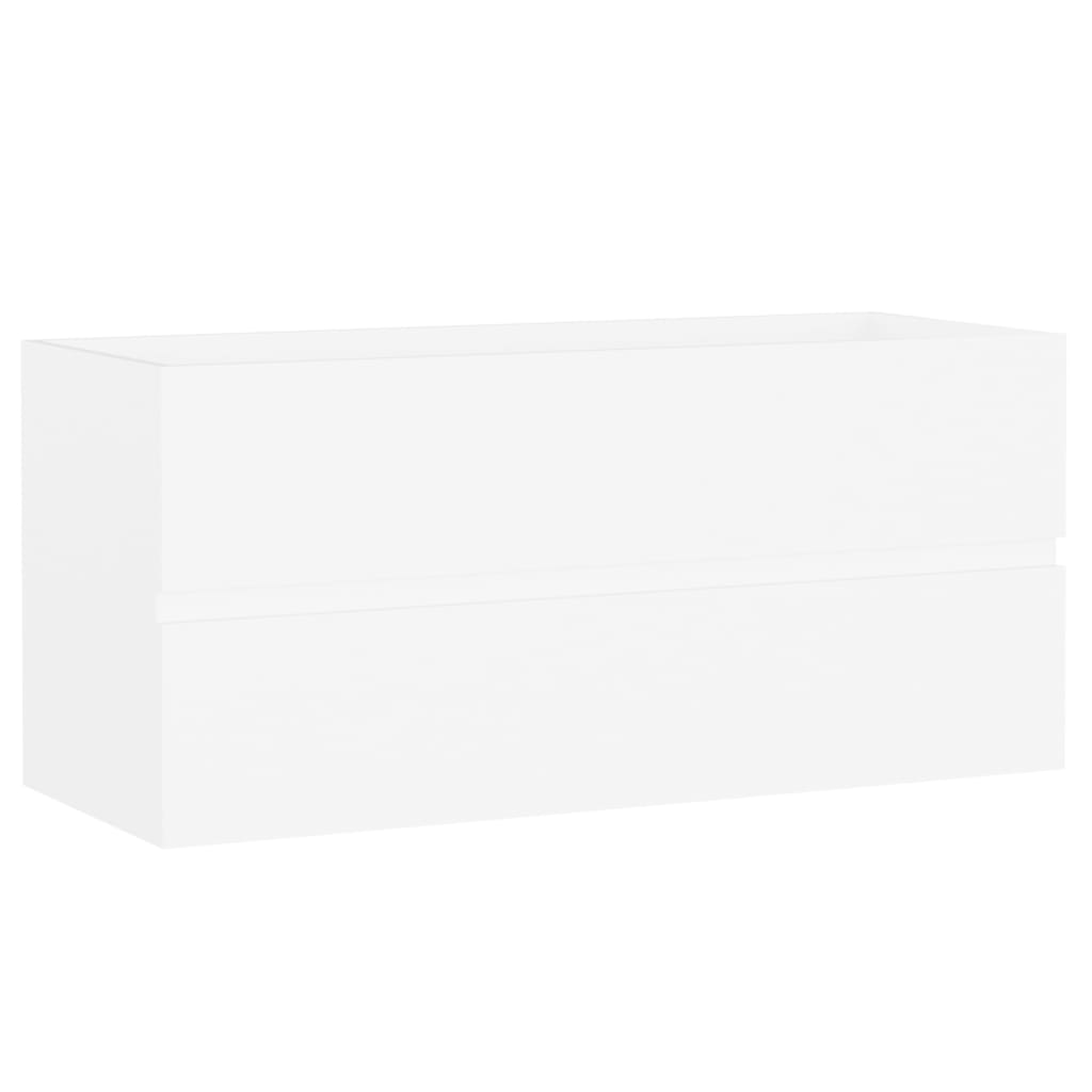 Mobile Lavabo Bianco 100x38,5x45 Cm In Legno Multistrato - Image 4