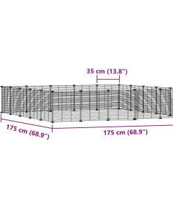 Gabbia Per Animali 20 Pannelli Con Porta Nera 35x35 Cm Acciaio