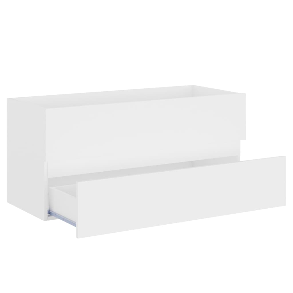 Mobile Lavabo Bianco 100x38,5x45 Cm In Legno Multistrato - Image 6