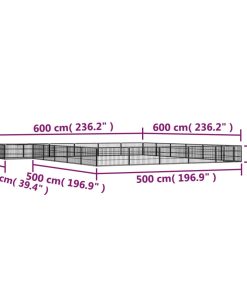 Box Cani 24 Pannelli Nero 100x50 Cm Acciaio Verniciato Polvere