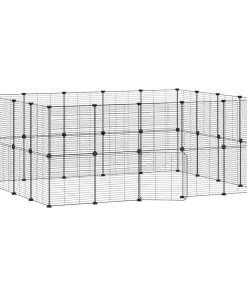 Gabbia Per Animali 36 Pannelli Con Porta Nera 35x35 Cm Acciaio