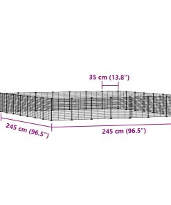 Gabbia Per Animali 28 Pannelli Con Porta Nero 35x35 Cm Acciaio