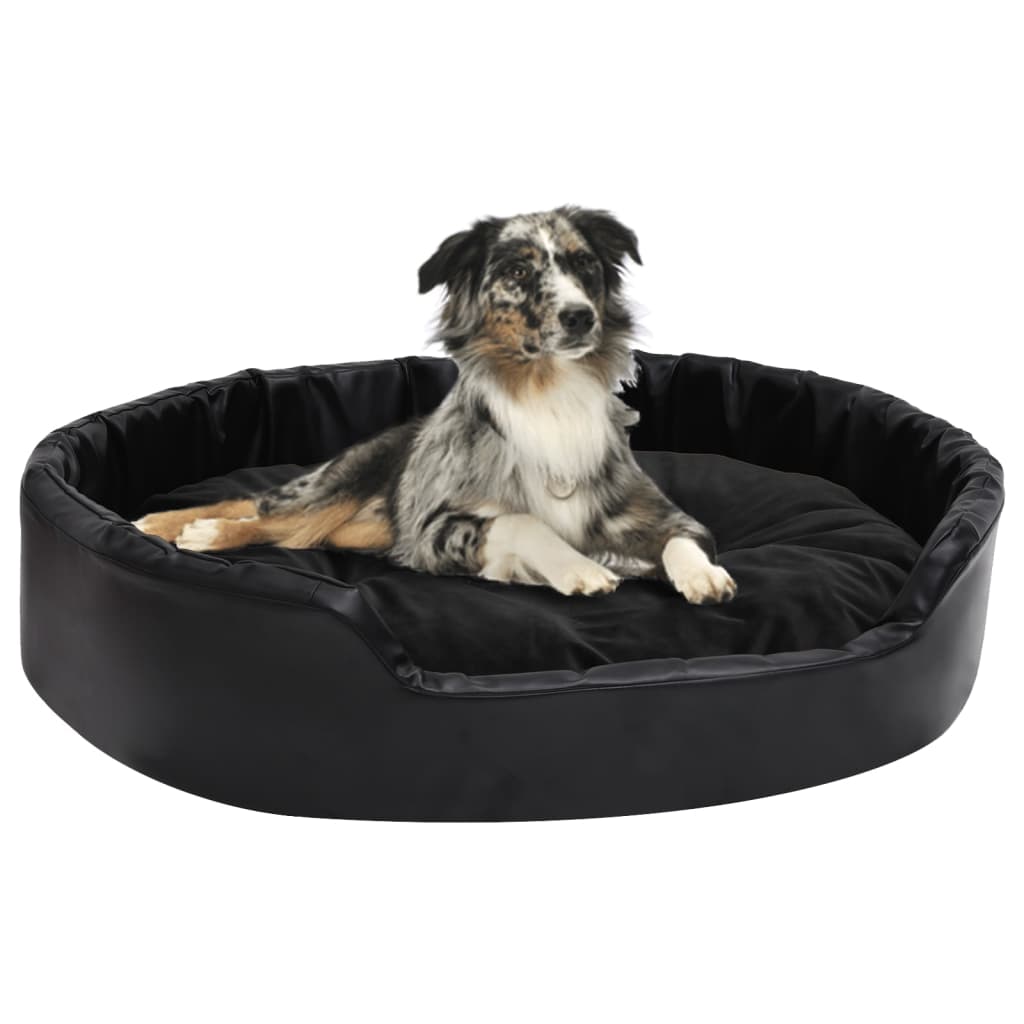 Lettino Per Cani Nero 90x79x20 Cm In Peluche E Similpelle