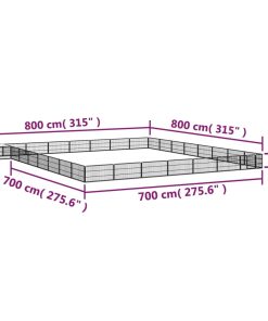 Box Cani 32 Pannelli Nero 100x50 Cm Acciaio Verniciato Polvere