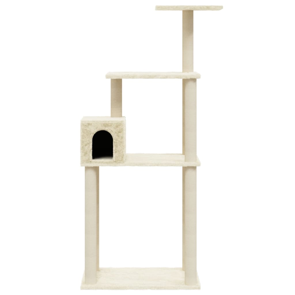 Albero Per Gatti Con Tiragraffi In Sisal Crema 147 cm - Image 3