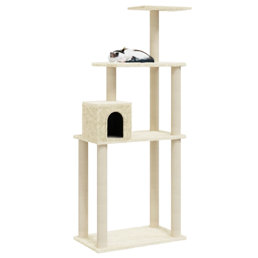 Albero Per Gatti Con Tiragraffi In Sisal Crema 147 cm - Image 6