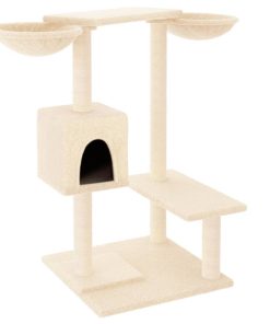 Albero Per Gatti Con Tiragraffi Crema 82 cm
