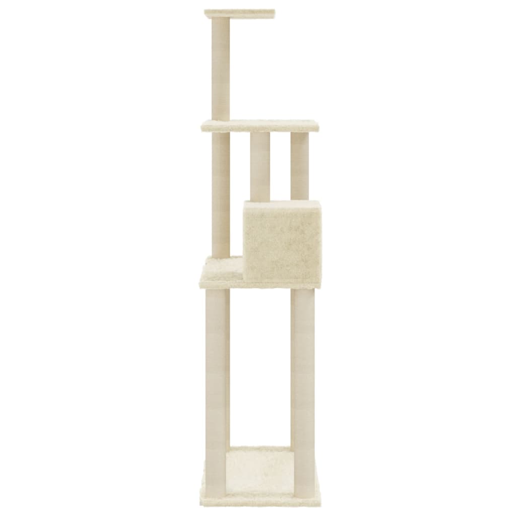 Albero Per Gatti Con Tiragraffi In Sisal Crema 147 cm - Image 4