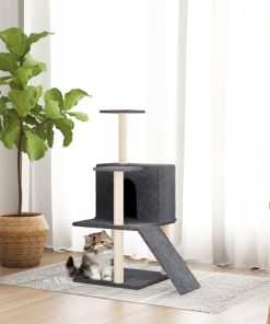 Albero Per Gatti Con Tiragraffi In Sisal Grigio Scuro 82 cm