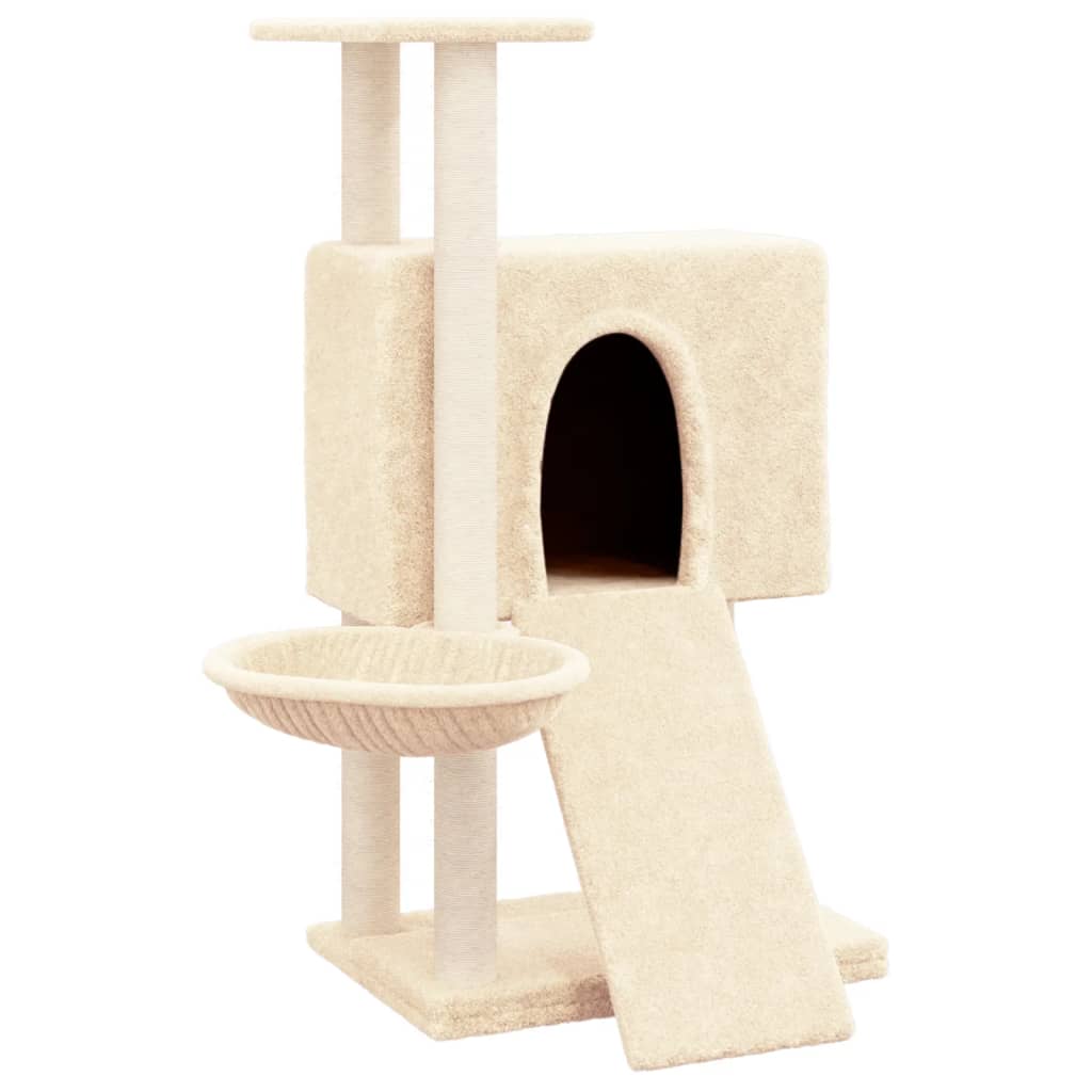Albero Per Gatti Con Tiragraffi In Sisal Crema 96 cm - Image 4