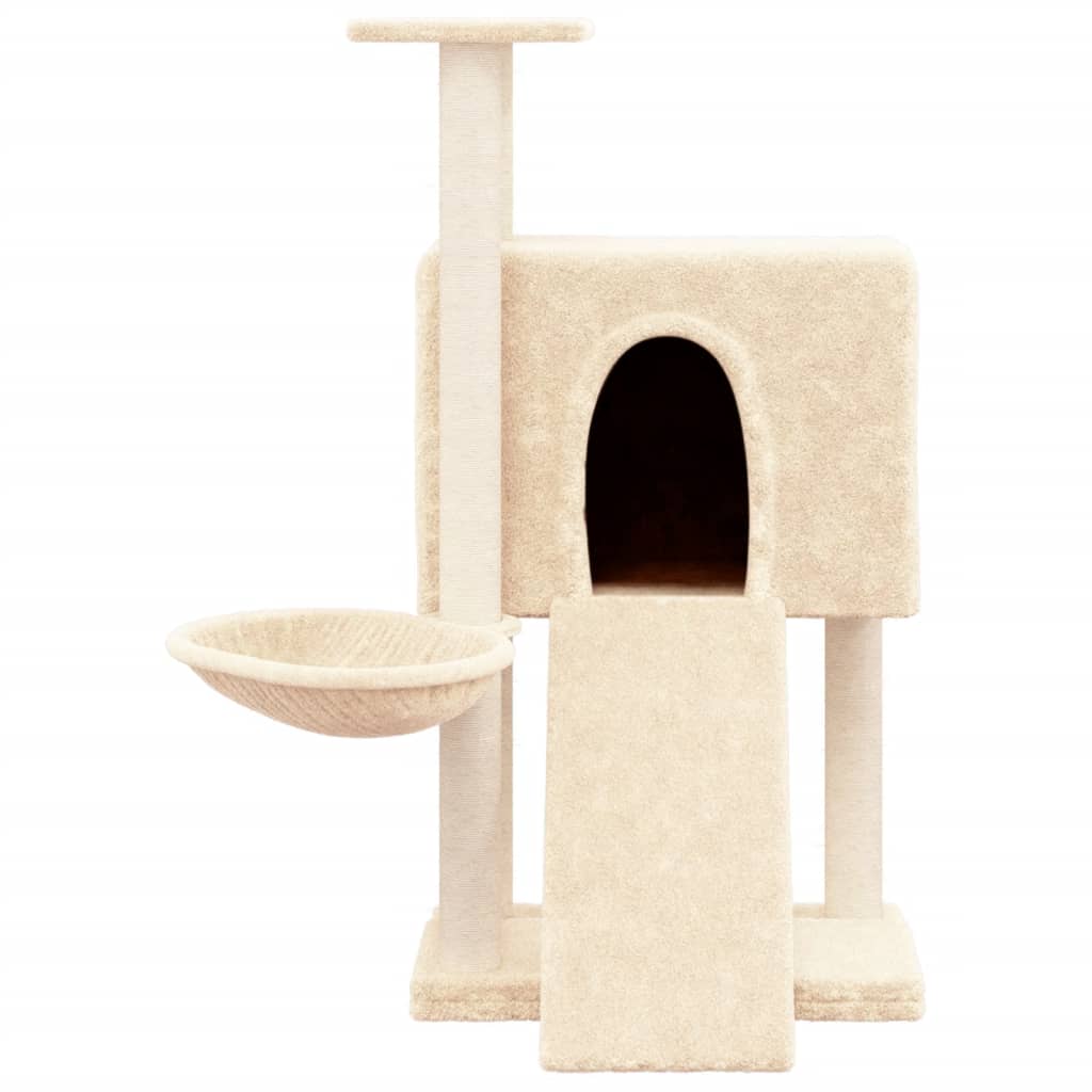 Albero Per Gatti Con Tiragraffi In Sisal Crema 96 cm - Image 3