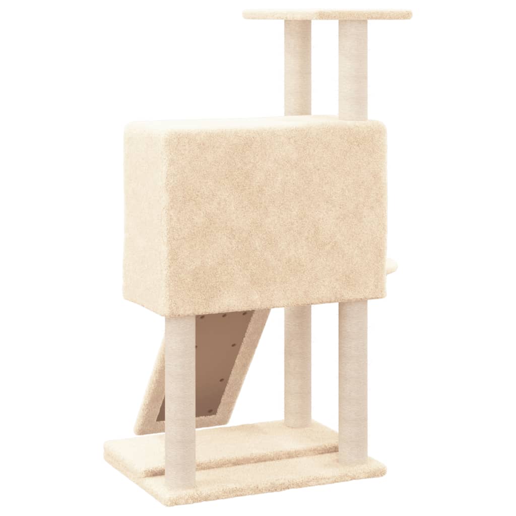 Albero Per Gatti Con Tiragraffi In Sisal Crema 96 cm - Image 5