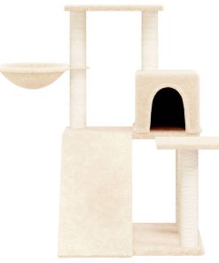 Albero Per Gatti Con Tiragraffi In Sisal Crema 82 cm