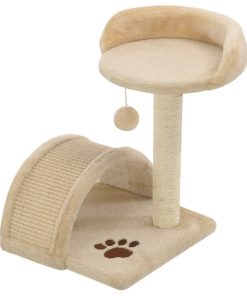 Albero Per Gatti Con Tiragraffi In Sisal 40 Cm Beige E Marrone