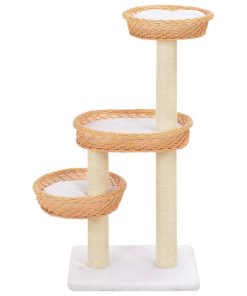 Albero Per Gatti Con Tiragraffi In Legno Di Salice Naturale