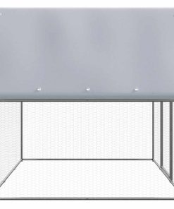 Gabbia Per Polli Argento E Grigio 3x2x2 M In Acciaio Zincato