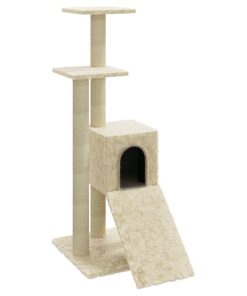 Albero Per Gatti Con Tiragraffi In Sisal Crema 92 cm