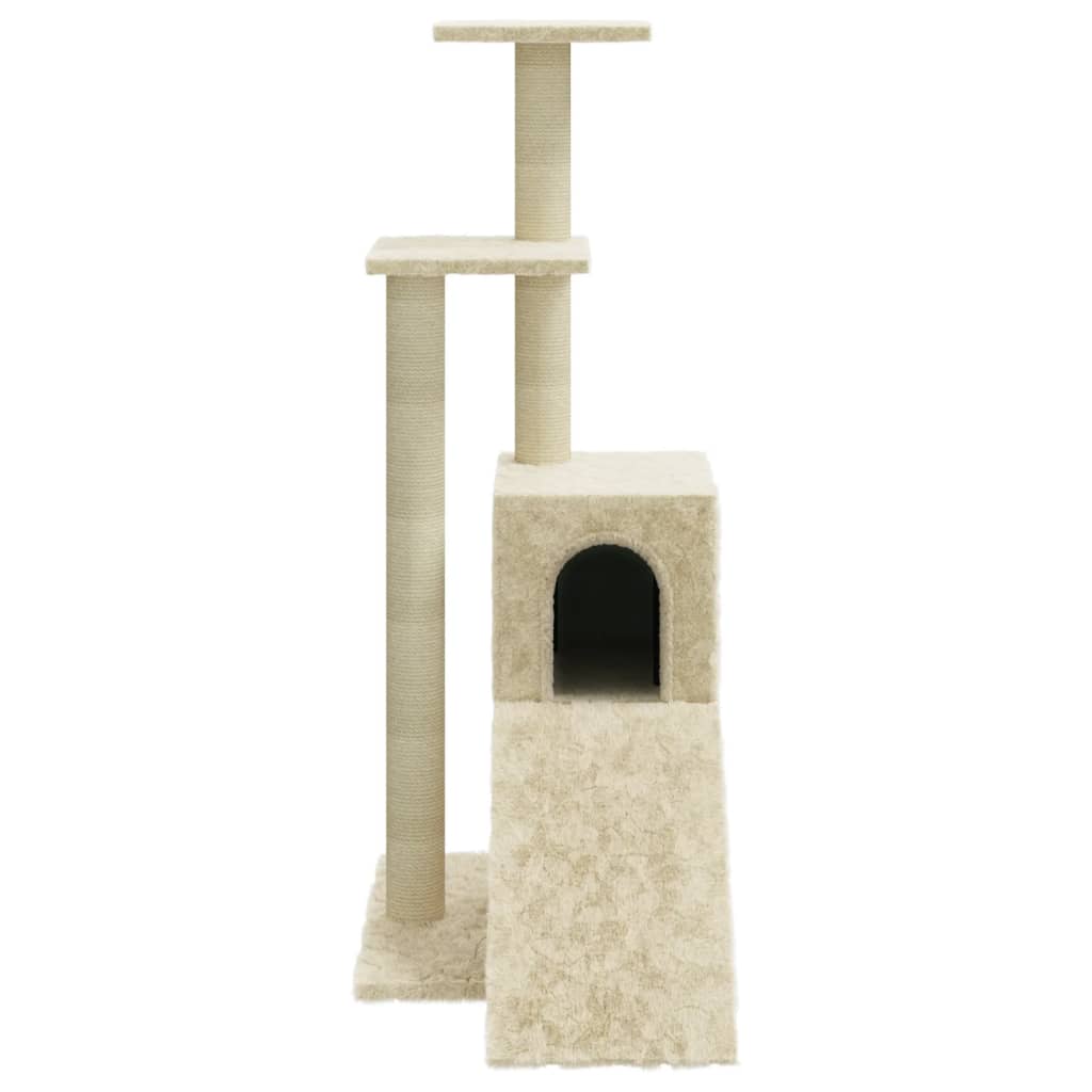 Albero Per Gatti Con Tiragraffi In Sisal Crema 92 cm - Image 4