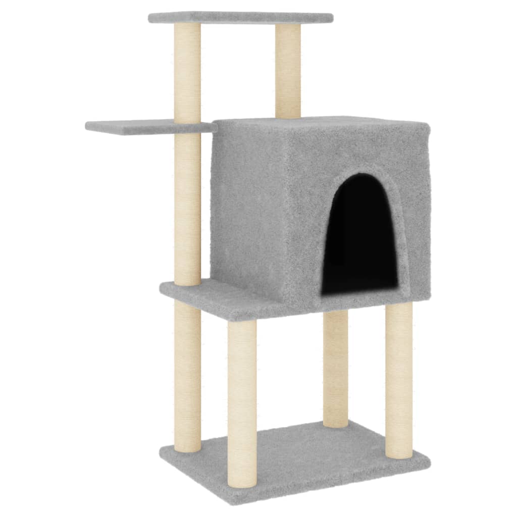 Albero Per Gatti Con Tiragraffi In Sisal Grigio Chiaro 97 cm - Image 3