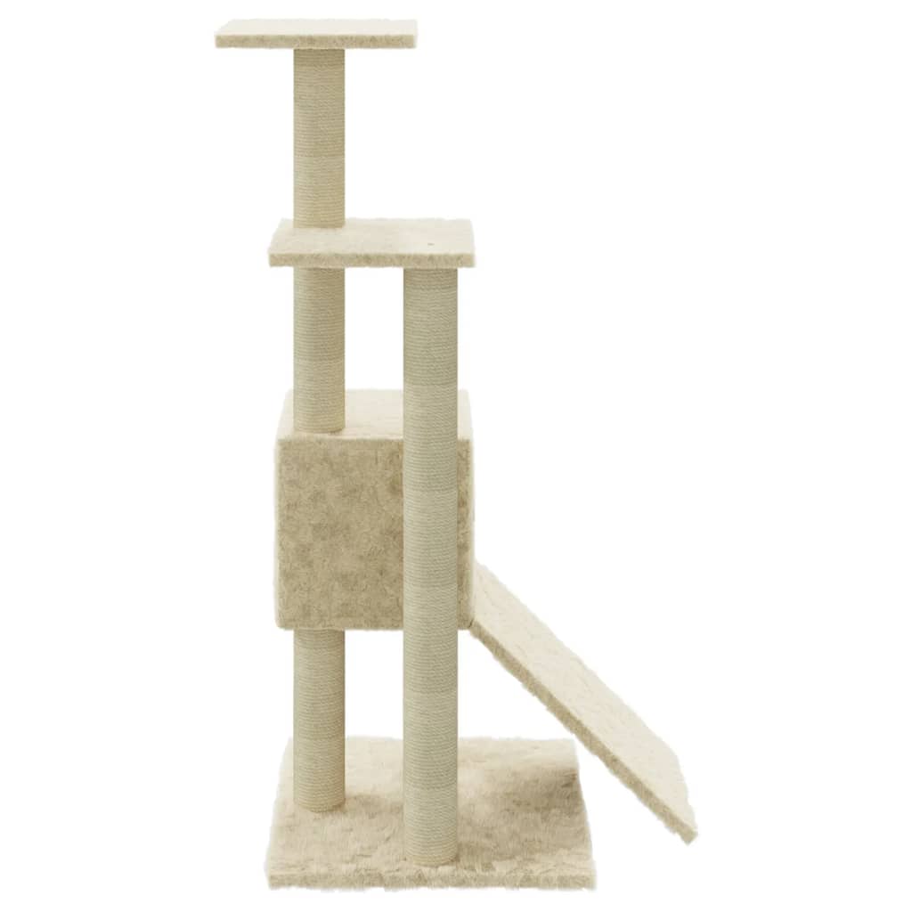 Albero Per Gatti Con Tiragraffi In Sisal Crema 92 cm - Image 3