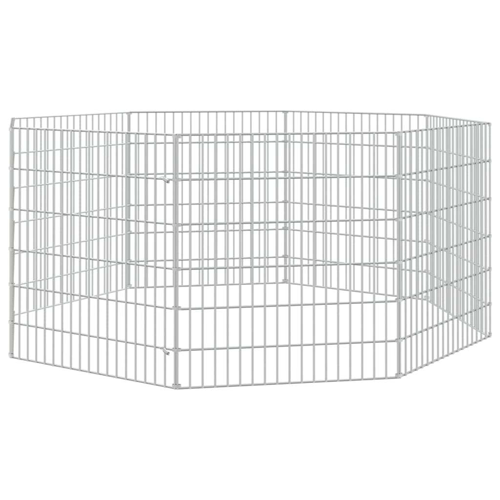 Recinto Per Animali Ruspante 8 Pannelli 54x60 Cm Ferro Zincato