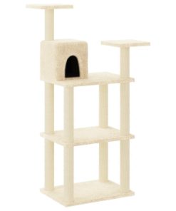 Albero Per Gatti Con Tiragraffi In Sisal Crema 118,5 cm
